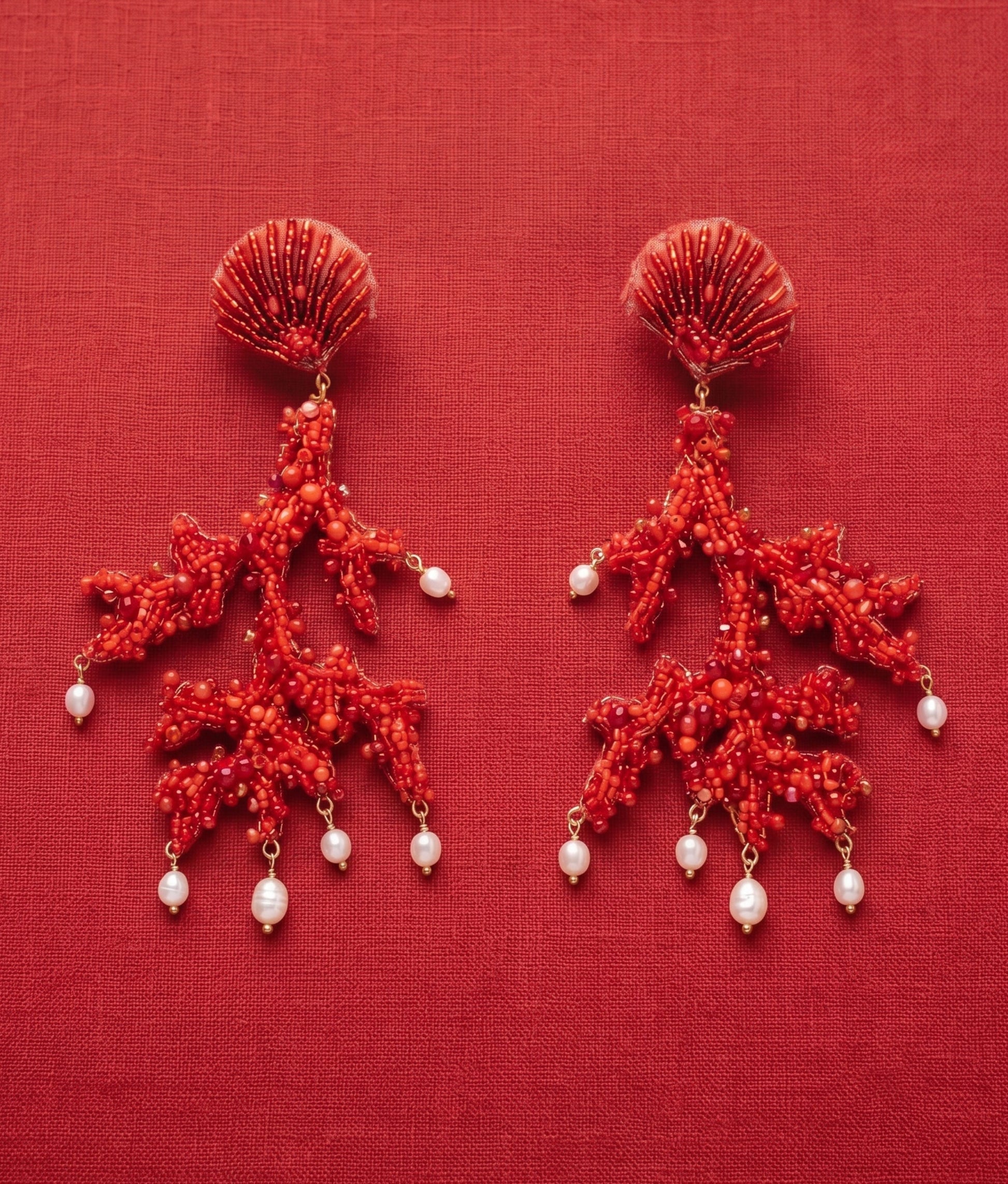 Finger Coral Earrings