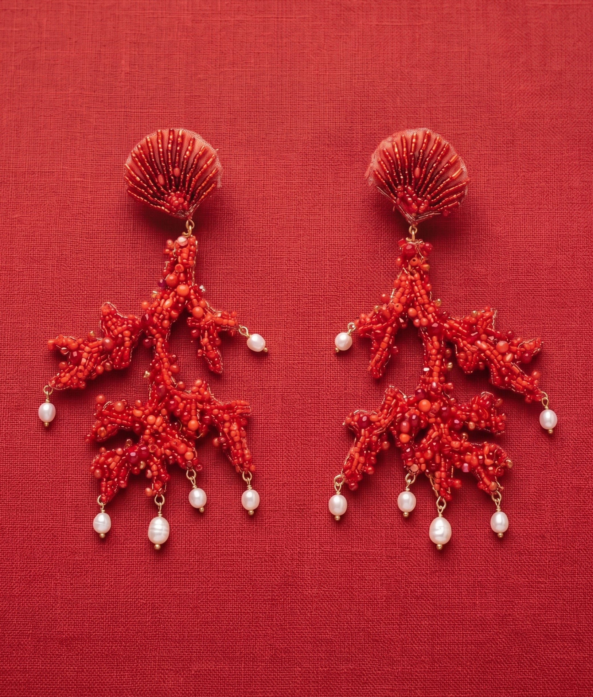 Finger Coral Earrings