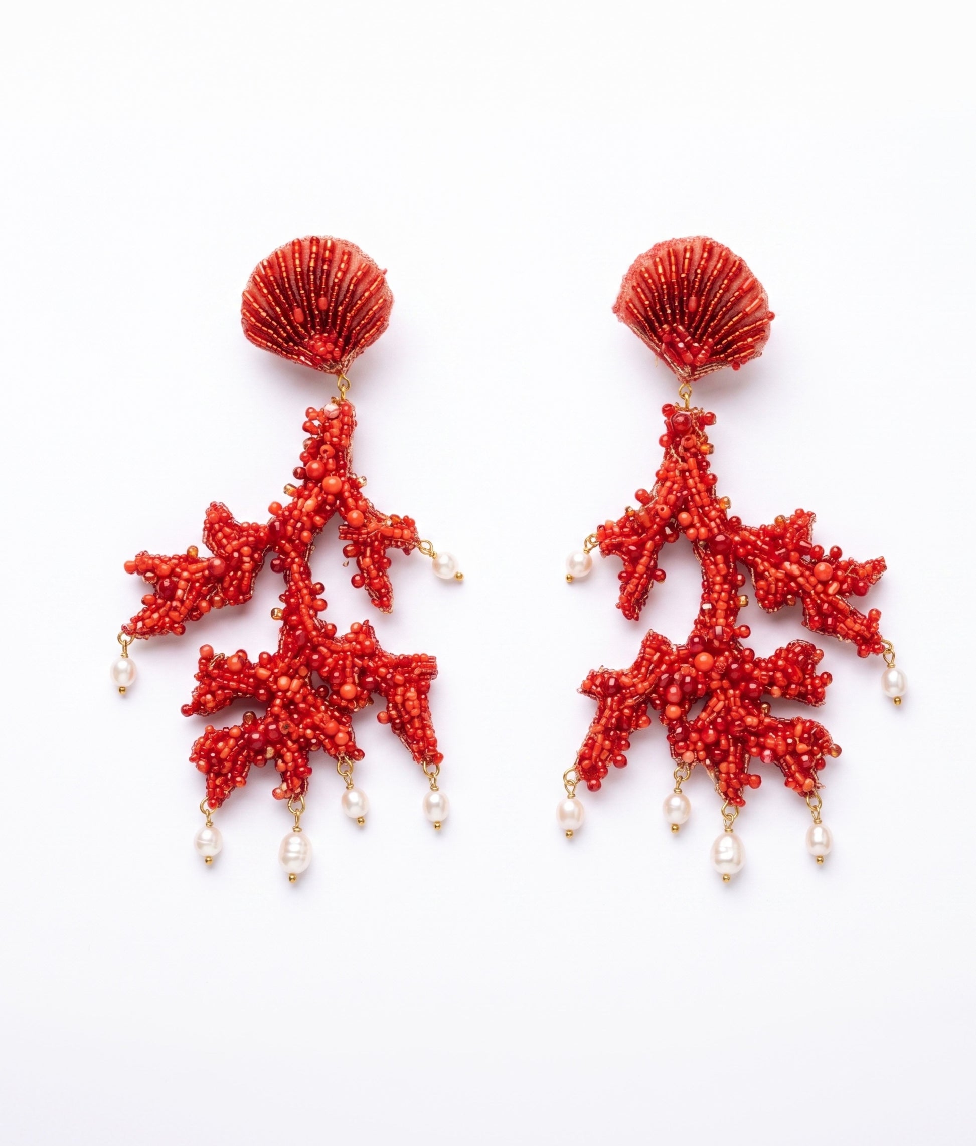 Finger Coral Earrings