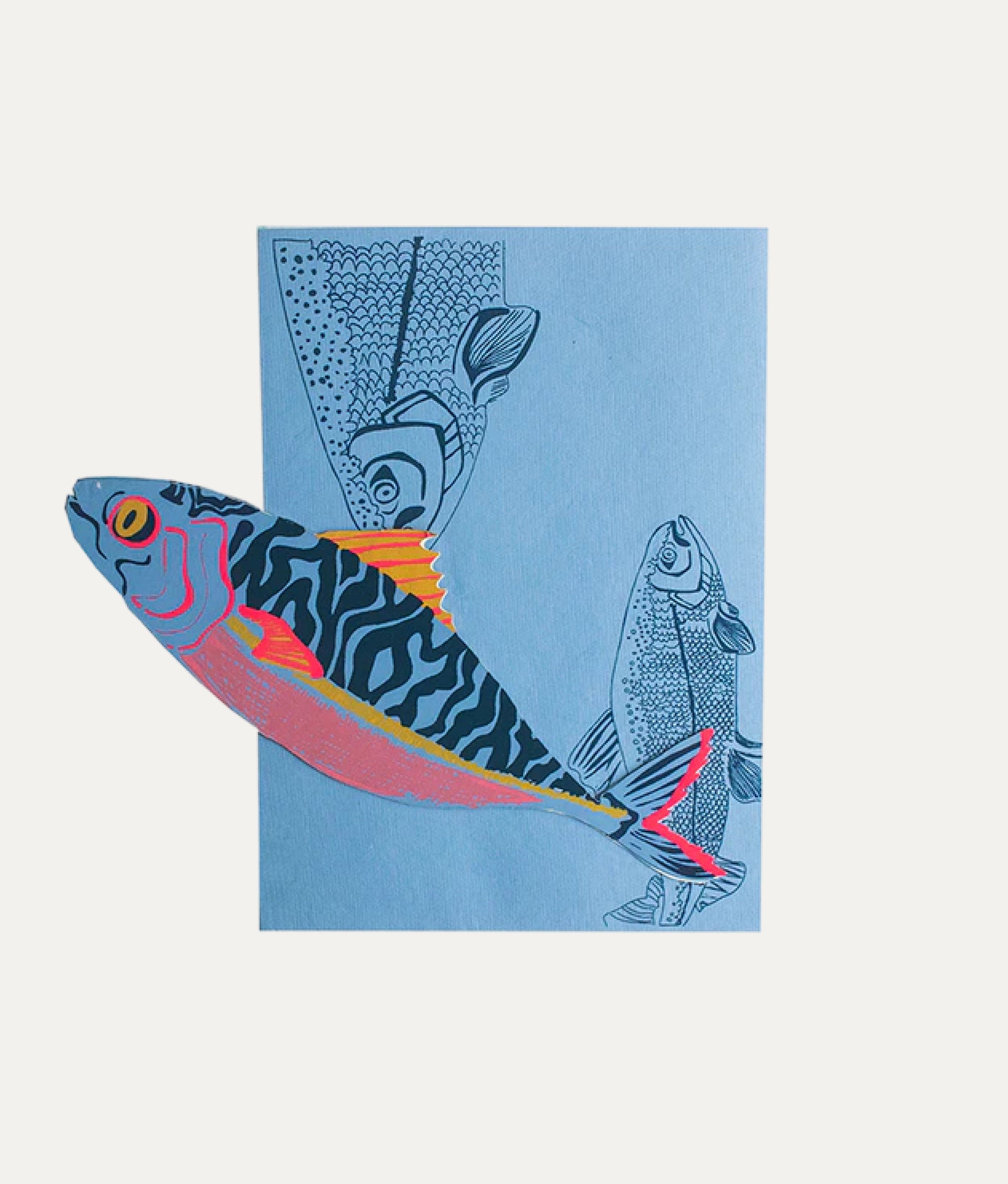 Mackerel 3D Greeting Card