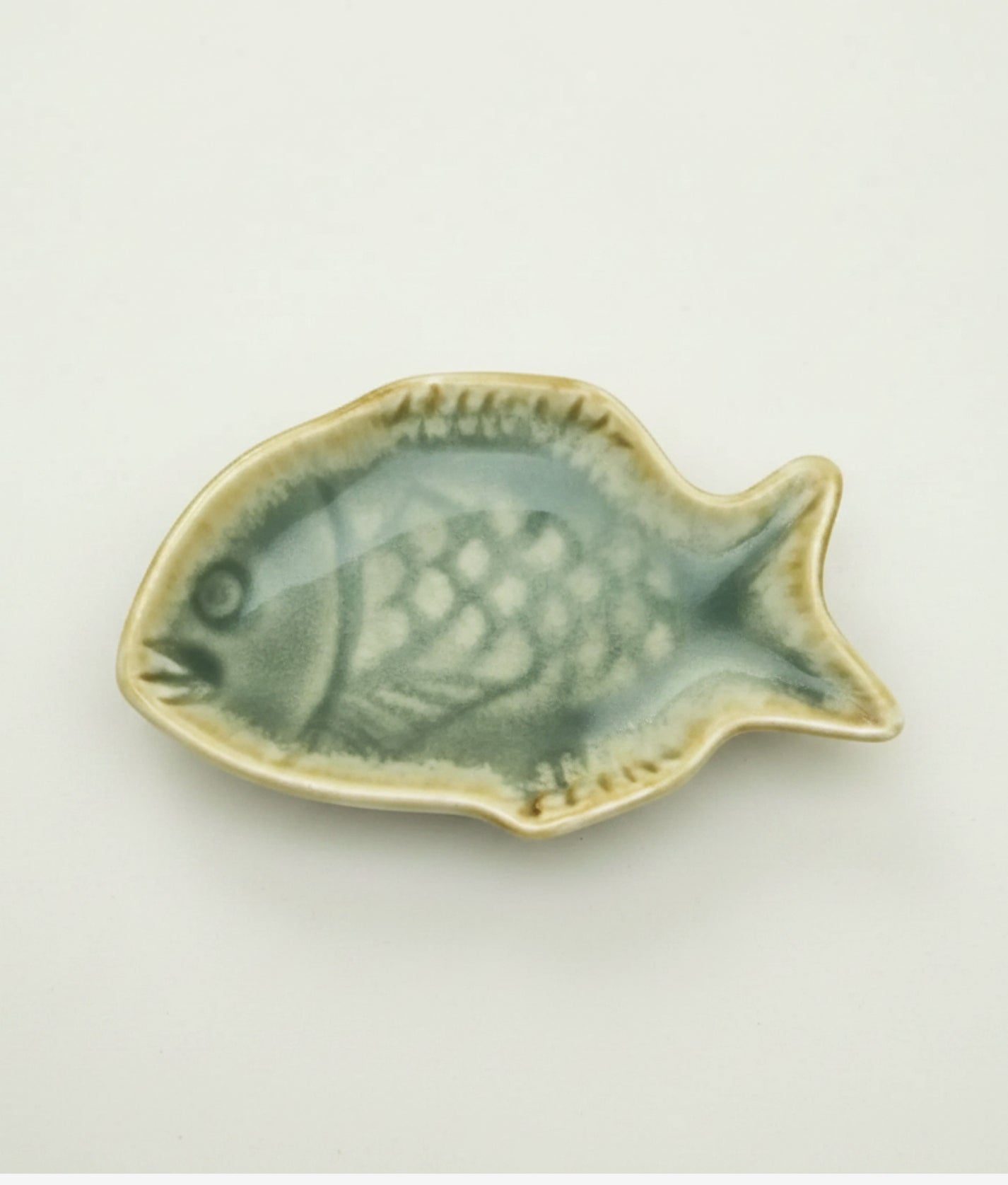 Green Stoneware Fish Tray
