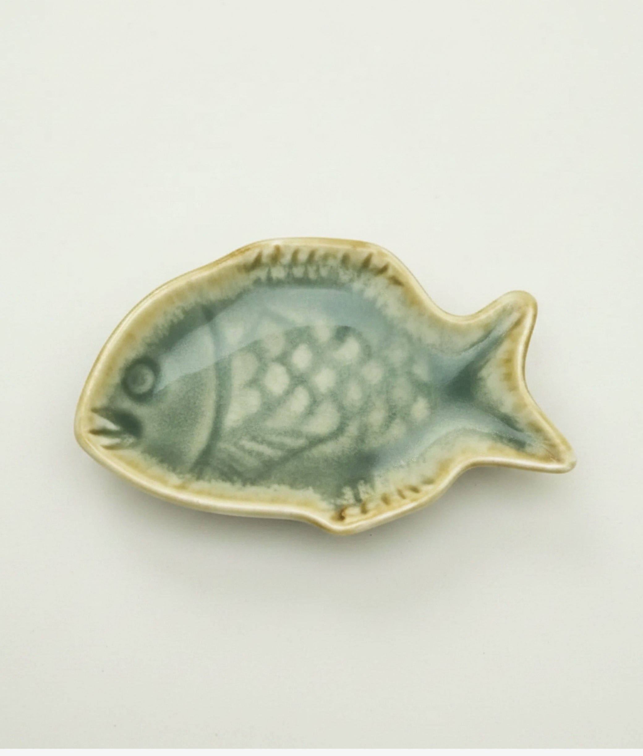 Green Stoneware Fish Tray