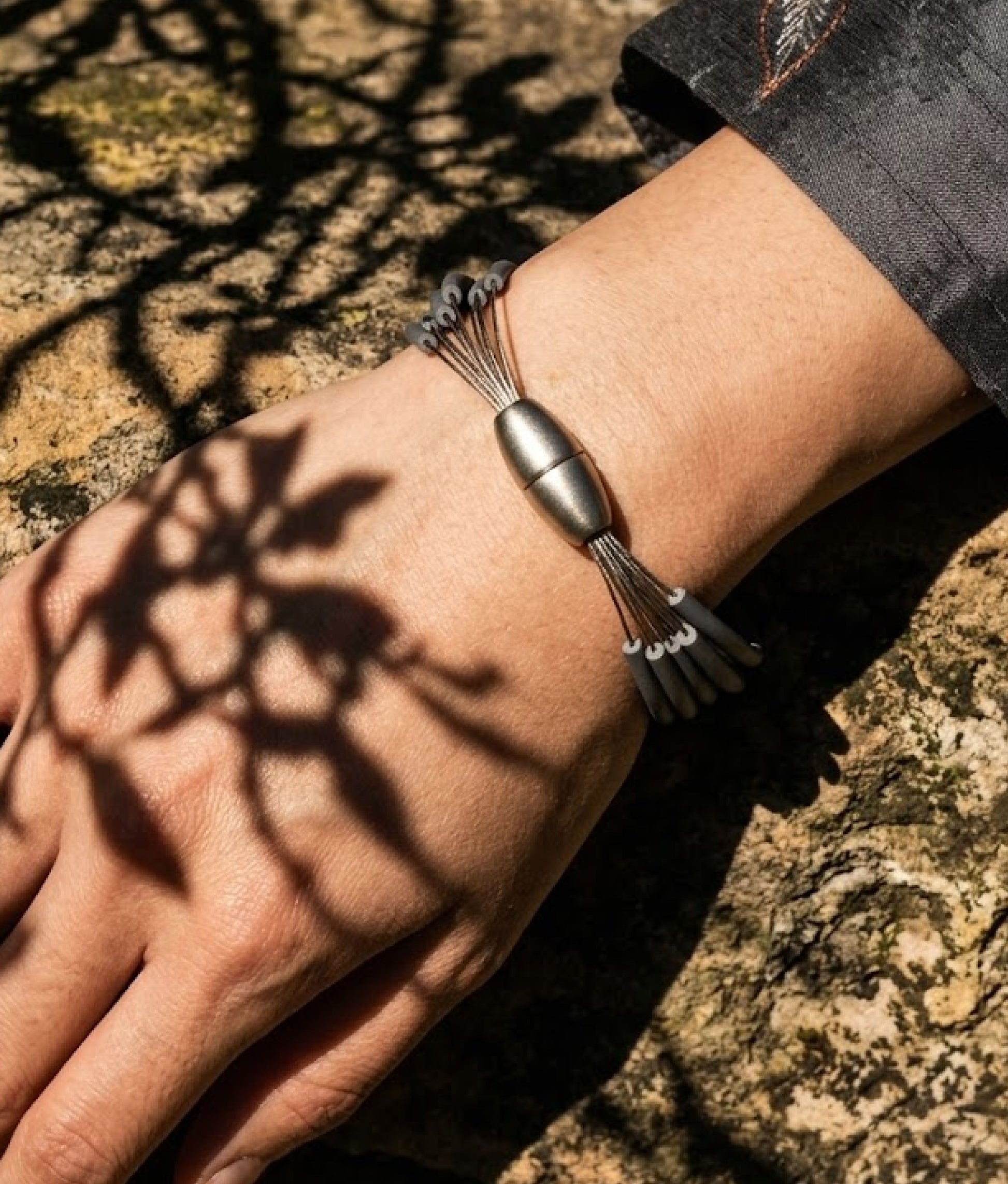 FLOS PVC Silver Bracelet