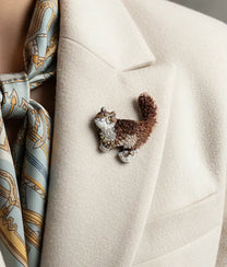 Fluffy Cat Trovelore Brooch
