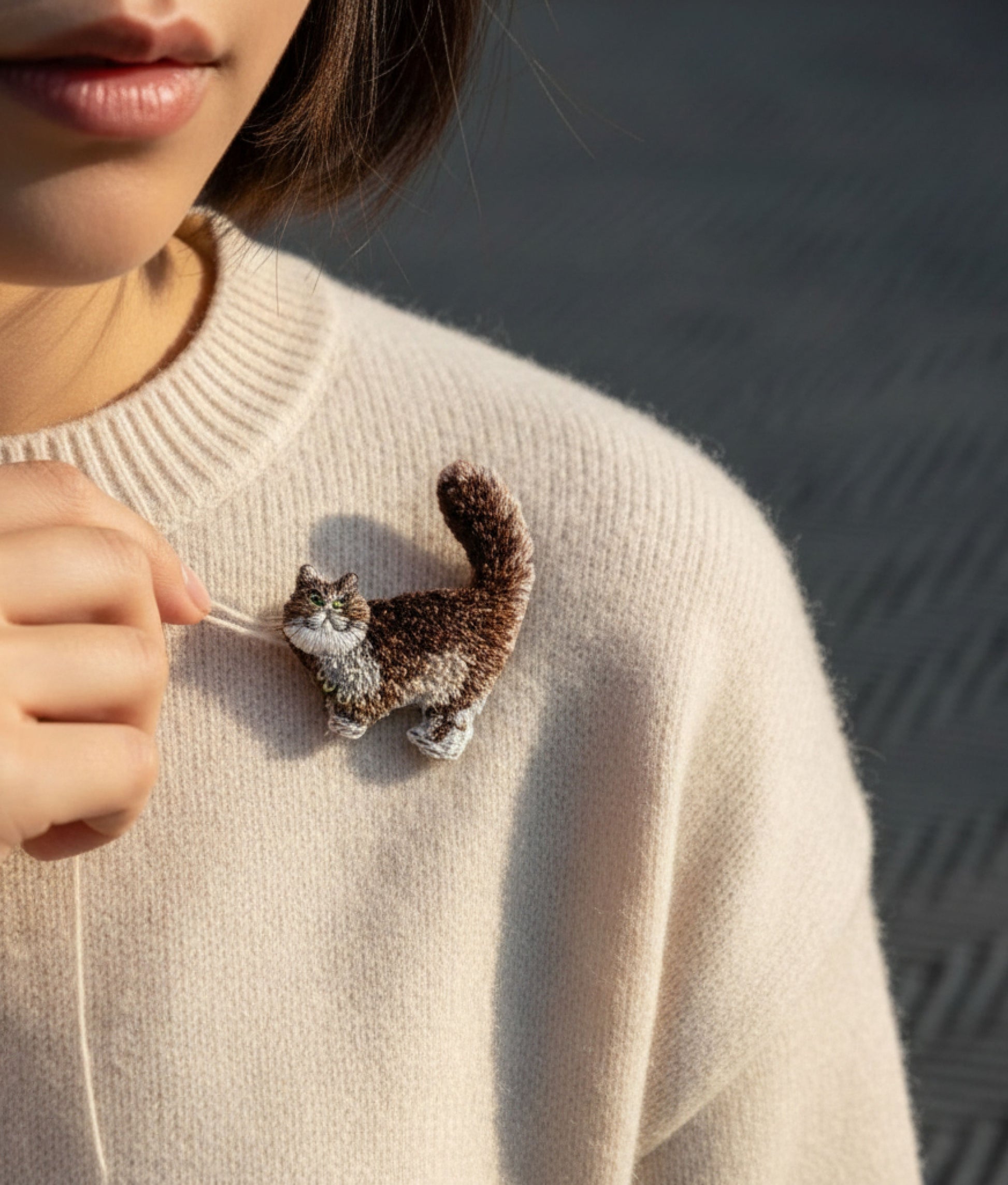 Fluffy Cat Trovelore Brooch