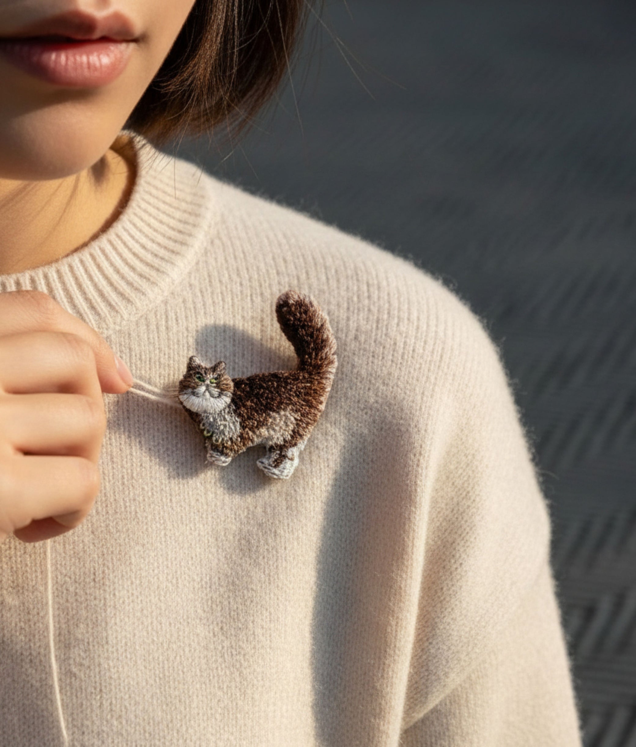 Fluffy Cat Trovelore Brooch