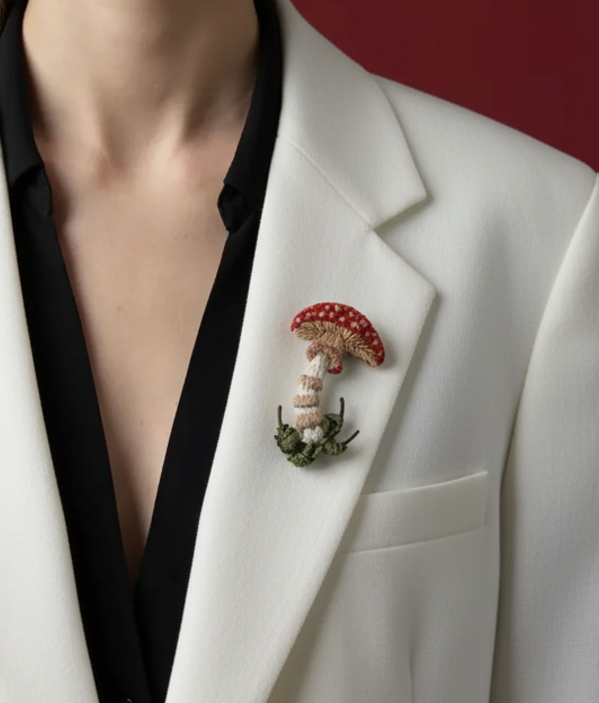 Fly Mushroom Brooch