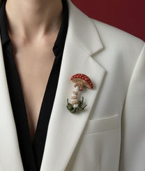 Fly Mushroom Brooch