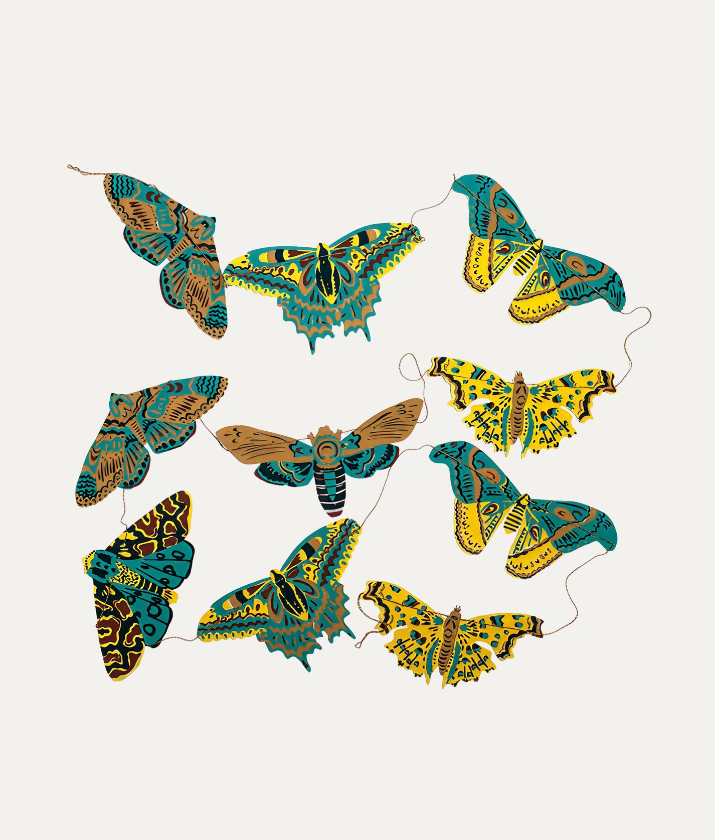 Green Moth Paper Garland