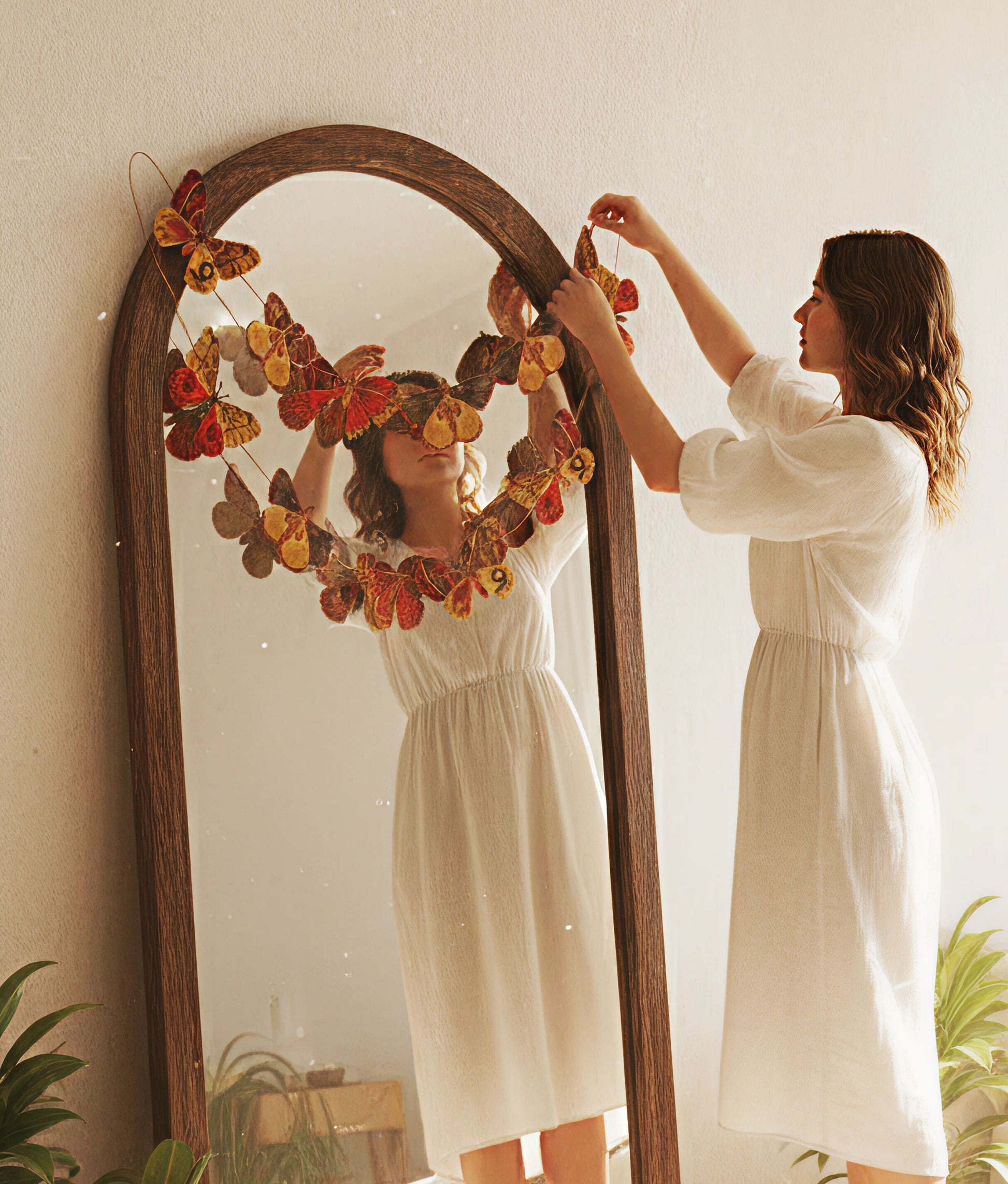 Red Butterfly Paper Garland