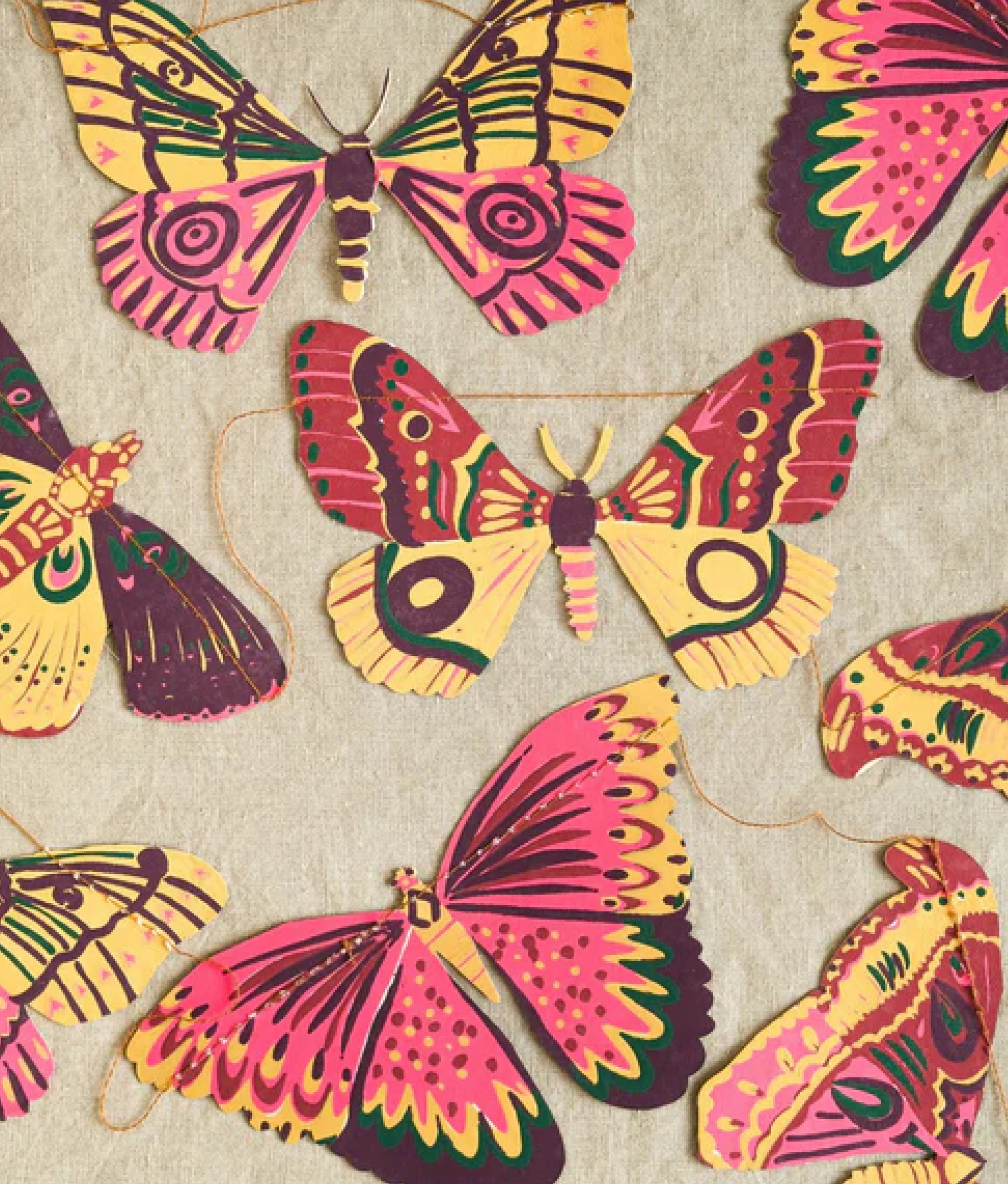 Red Butterfly Paper Garland