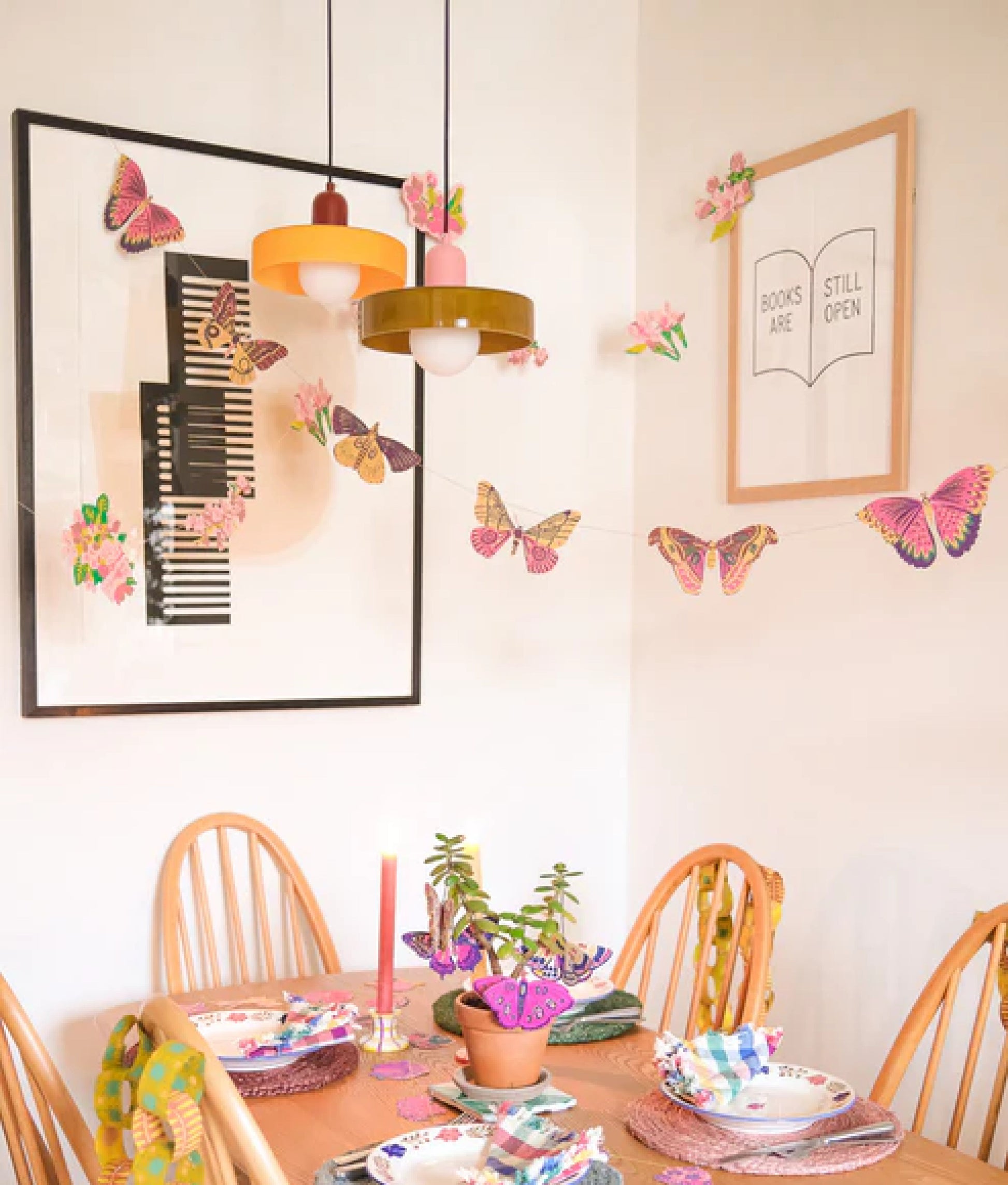Red Butterfly Paper Garland
