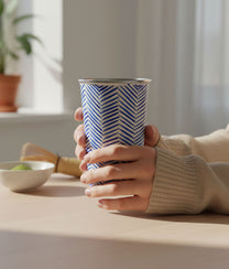 Geometrical Blue Lines Nomadic Cup
