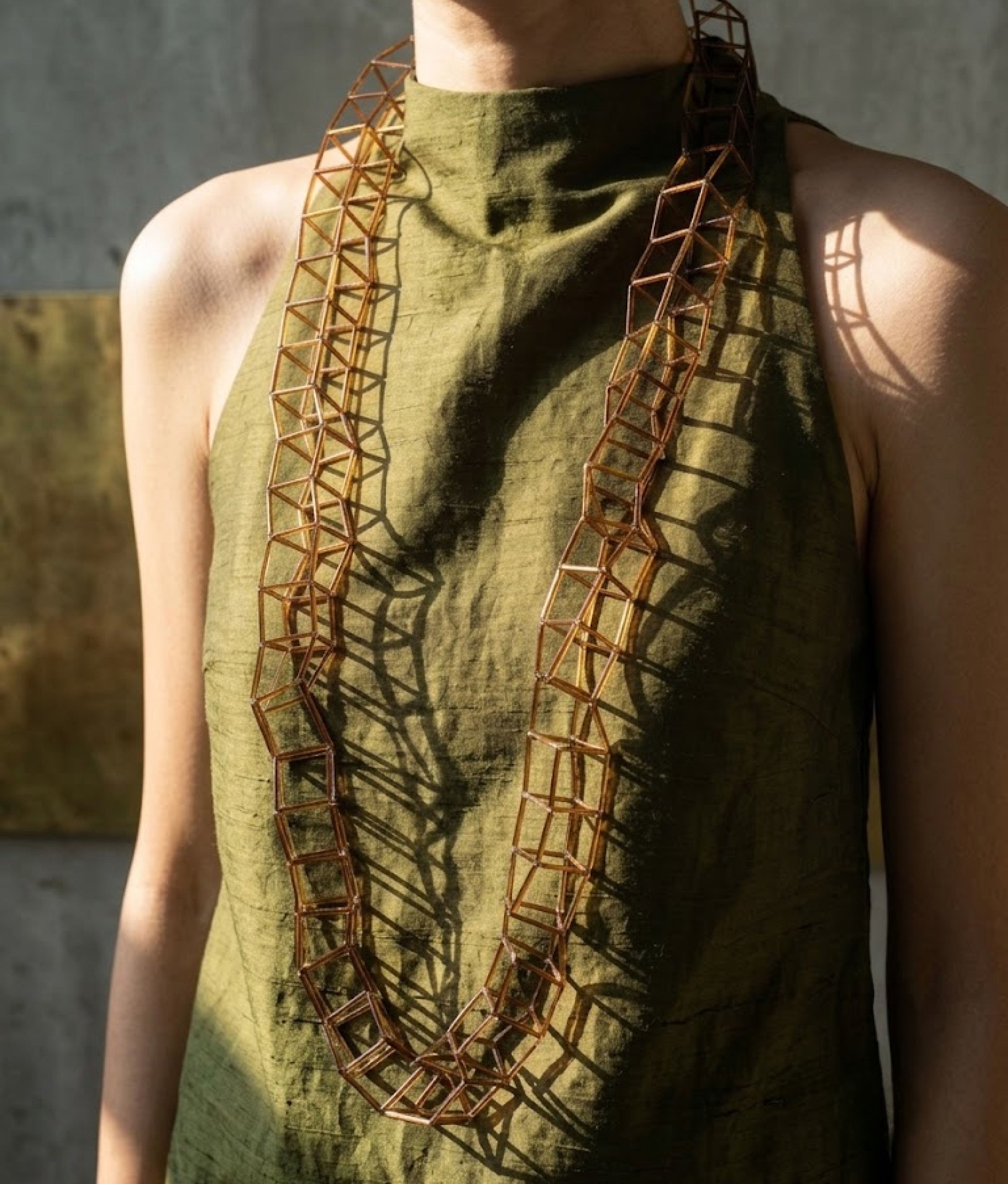 GEOMETRIA VETRO Bronze Necklace L