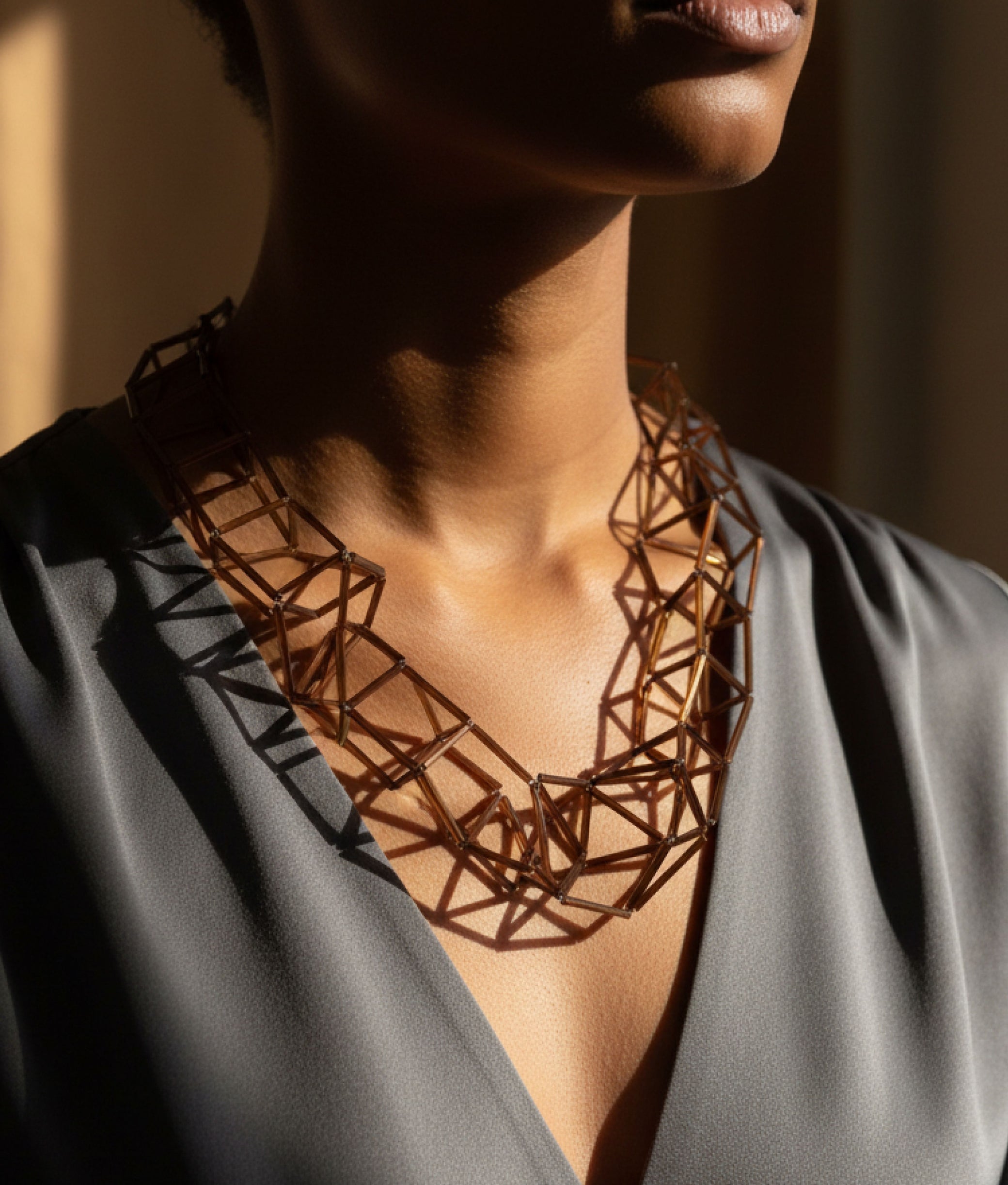GEOMETRIA VETRO Bronze Necklace S