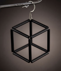 GEOMETRIA VETRO CUBO 2 Black Earrings