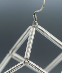 GEOMETRIA VETRO CUBO 2 Transparent Earrings