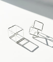 GEOMETRIA VETRO CUBO 2 Transparent Earrings