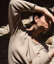 GEOMETRIA VETRO CUBO 2 Transparent Earrings