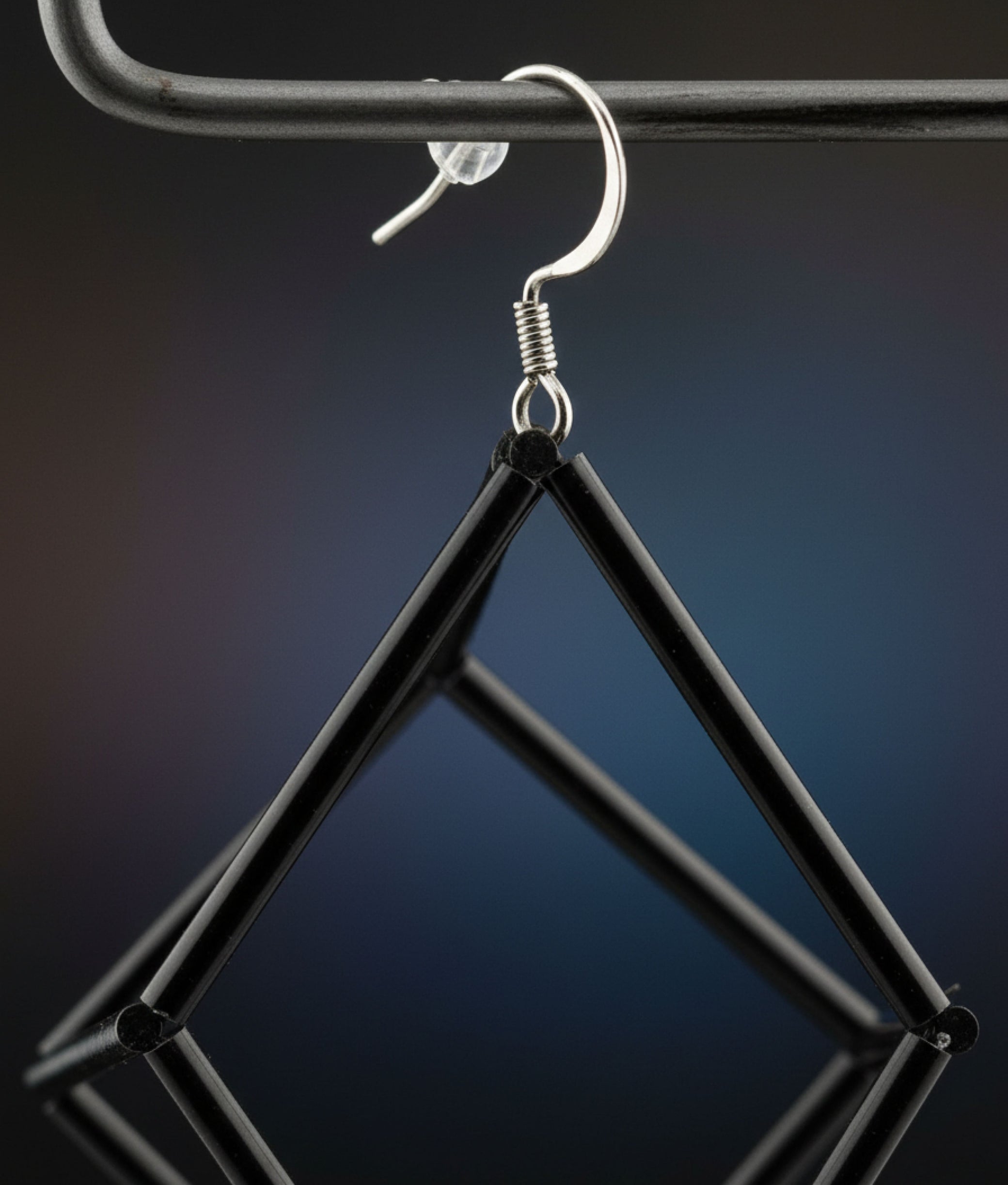 GEOMETRIA VETRO CUBO 3 Black Earrings