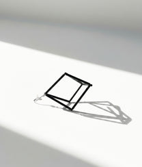 GEOMETRIA VETRO CUBO 3 Black Earrings