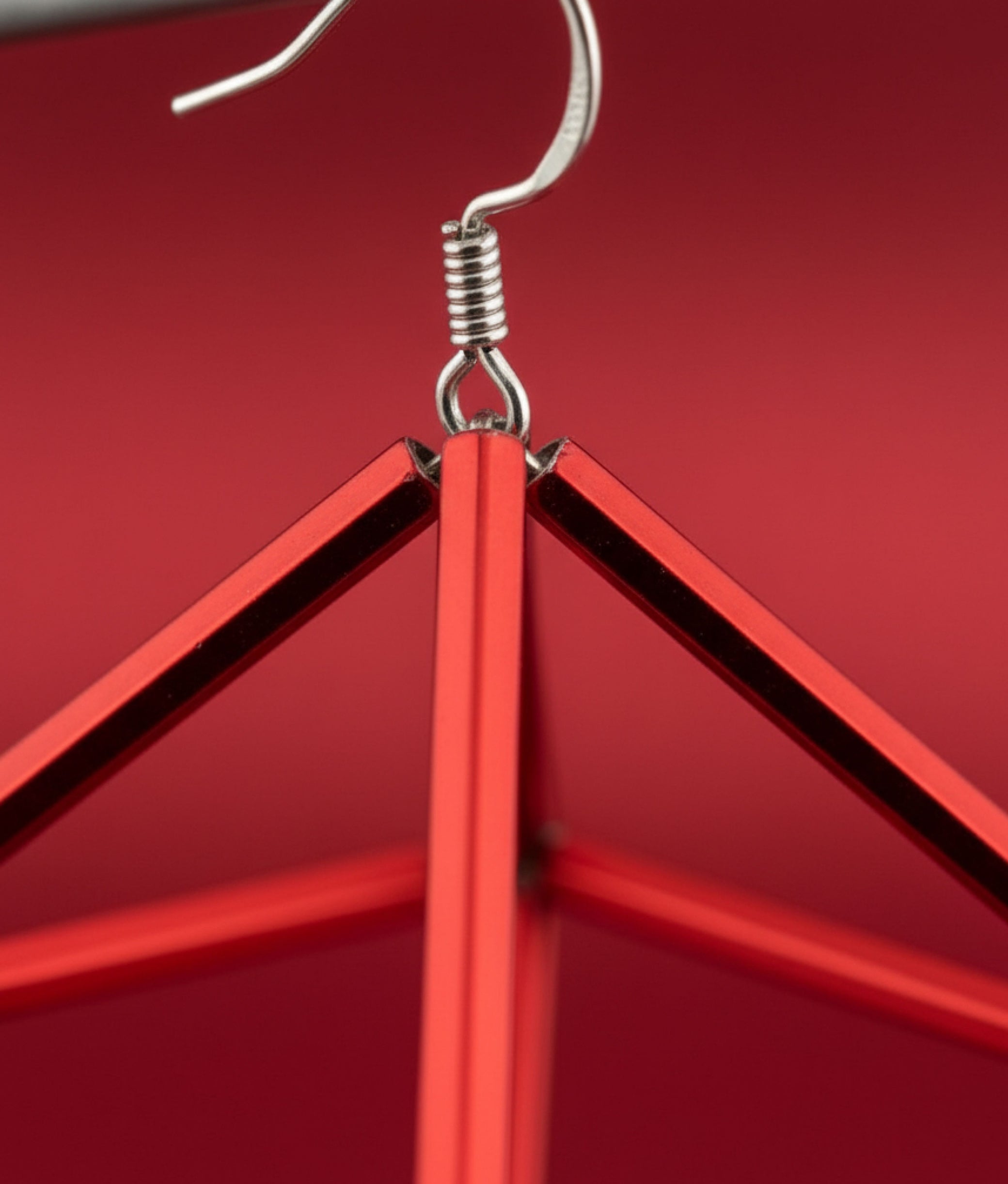 GEOMETRIA VETRO CUBO 3 Red Earrings
