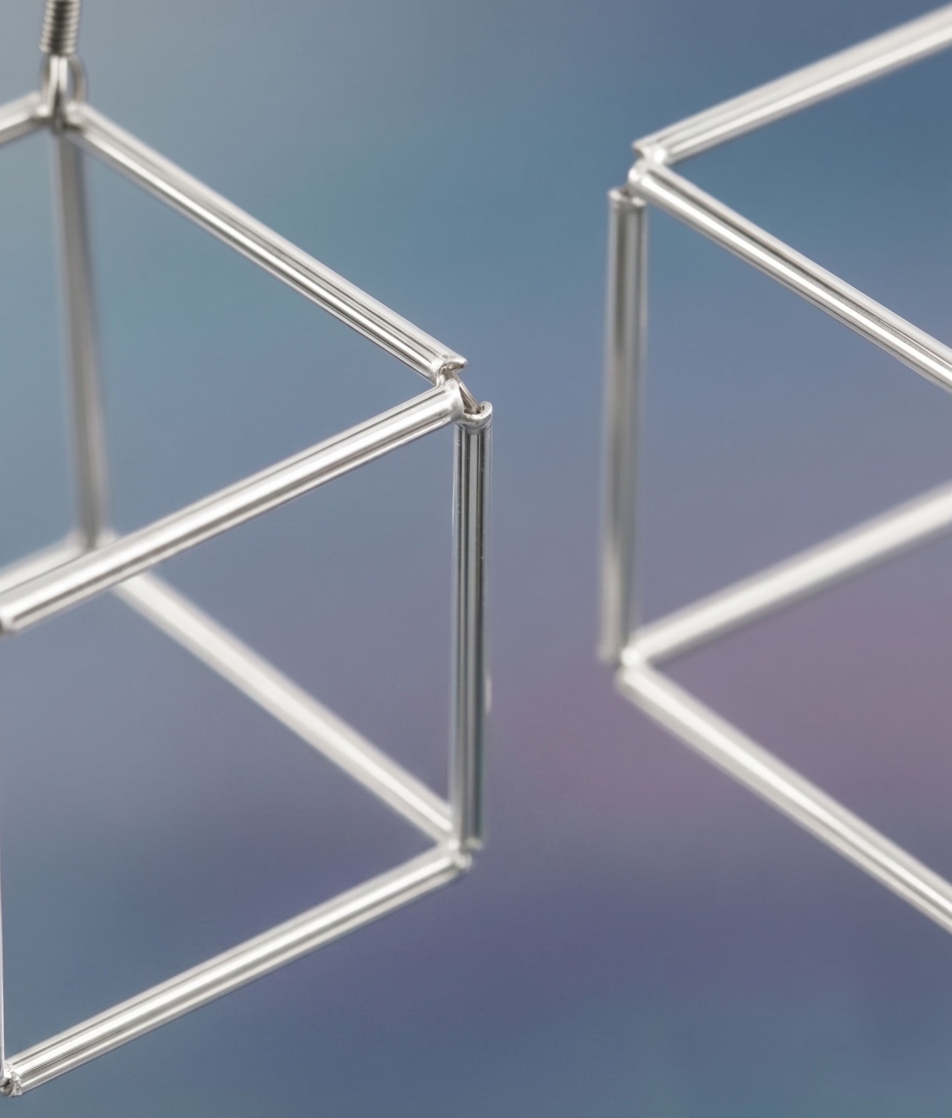GEOMETRIA VETRO CUBO 3 Transparent Earrings