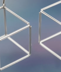 GEOMETRIA VETRO CUBO 3 Transparent Earrings