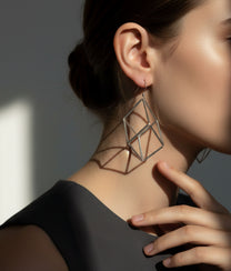 GEOMETRIA VETRO CUBO 3 Transparent Earrings