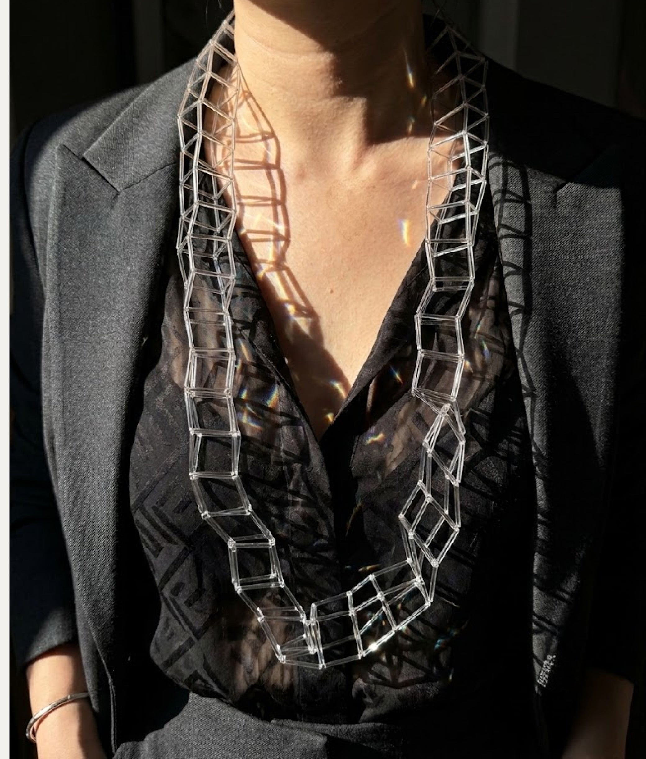 GEOMETRIA VETRO Transparent Necklace L