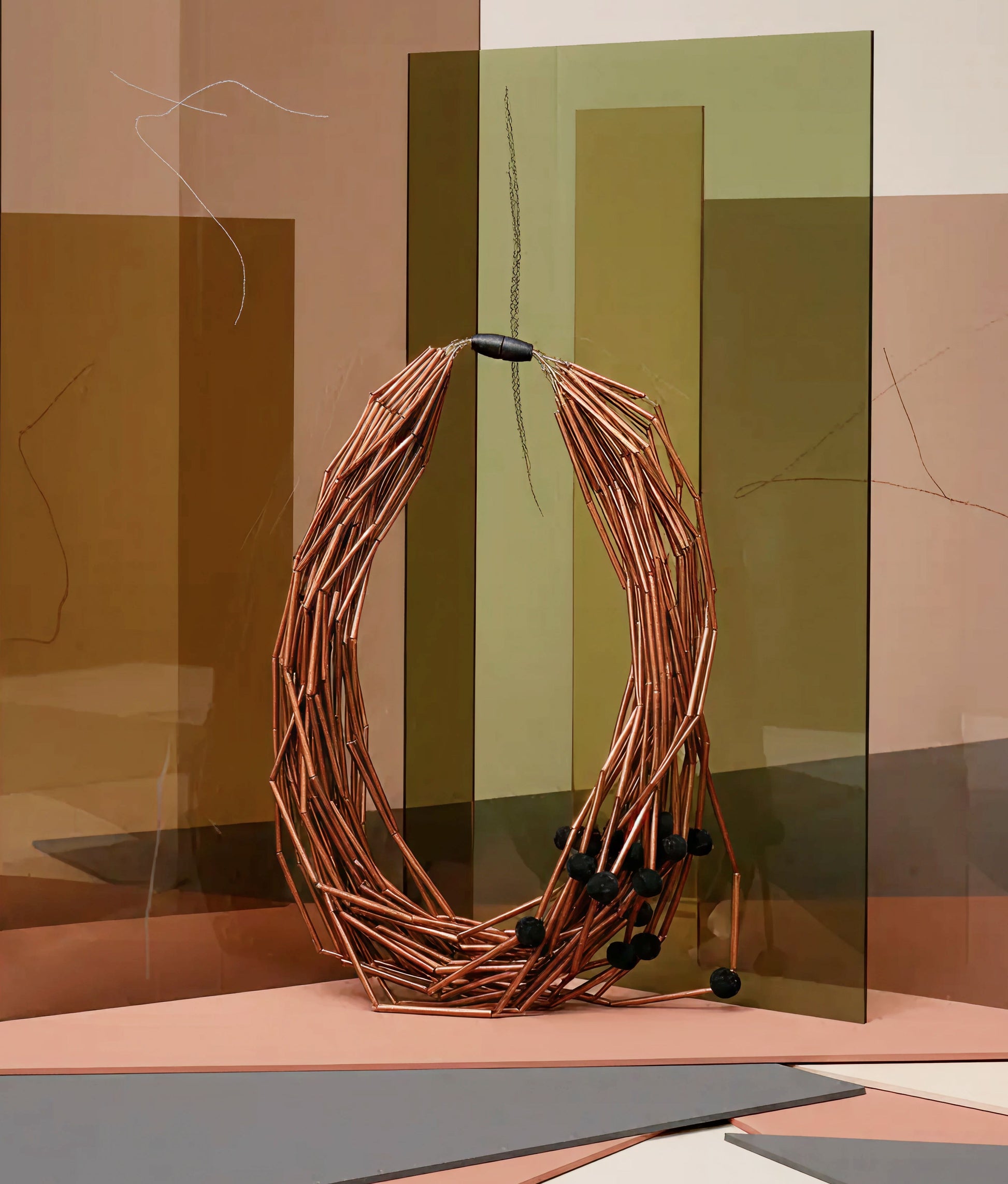 Brown Glass Tube Necklace