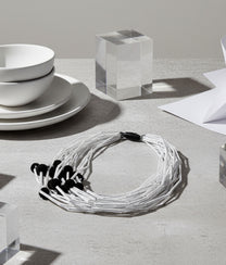 White Glass Tube Necklace