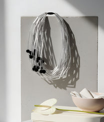 White Glass Tube Necklace