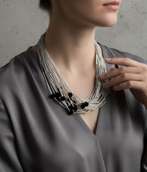 White Glass Tube Necklace