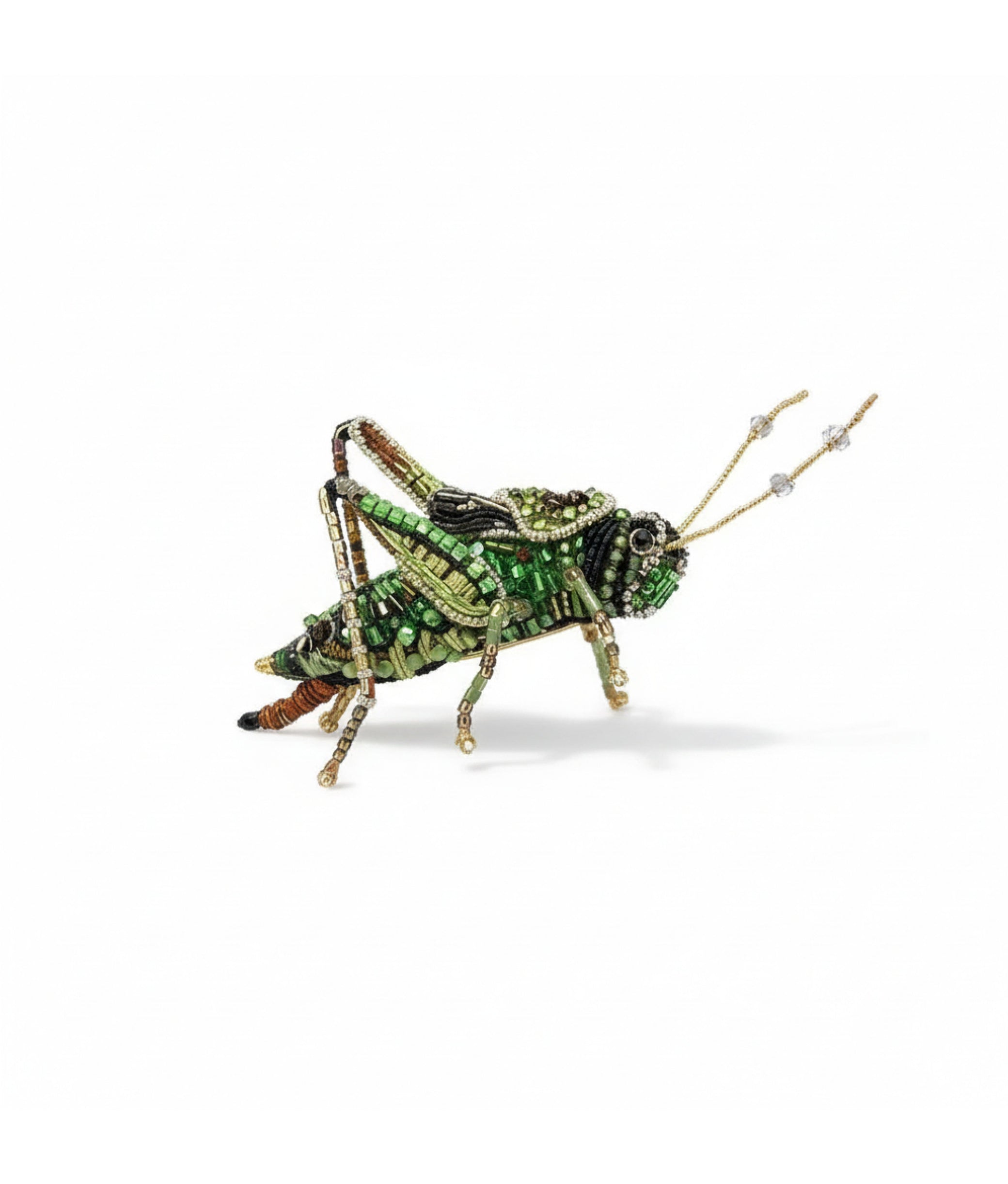 Two Stripped Grasshopper Brooch