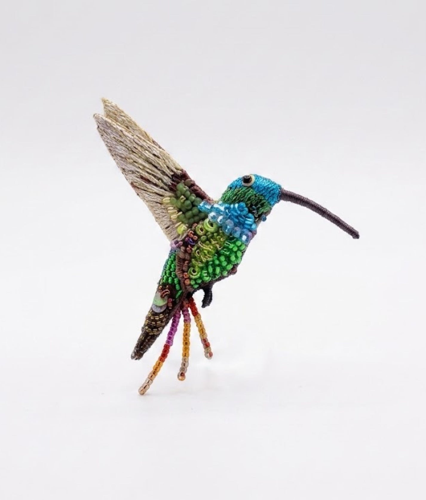 Emerald Chin Hummingbird Brooch