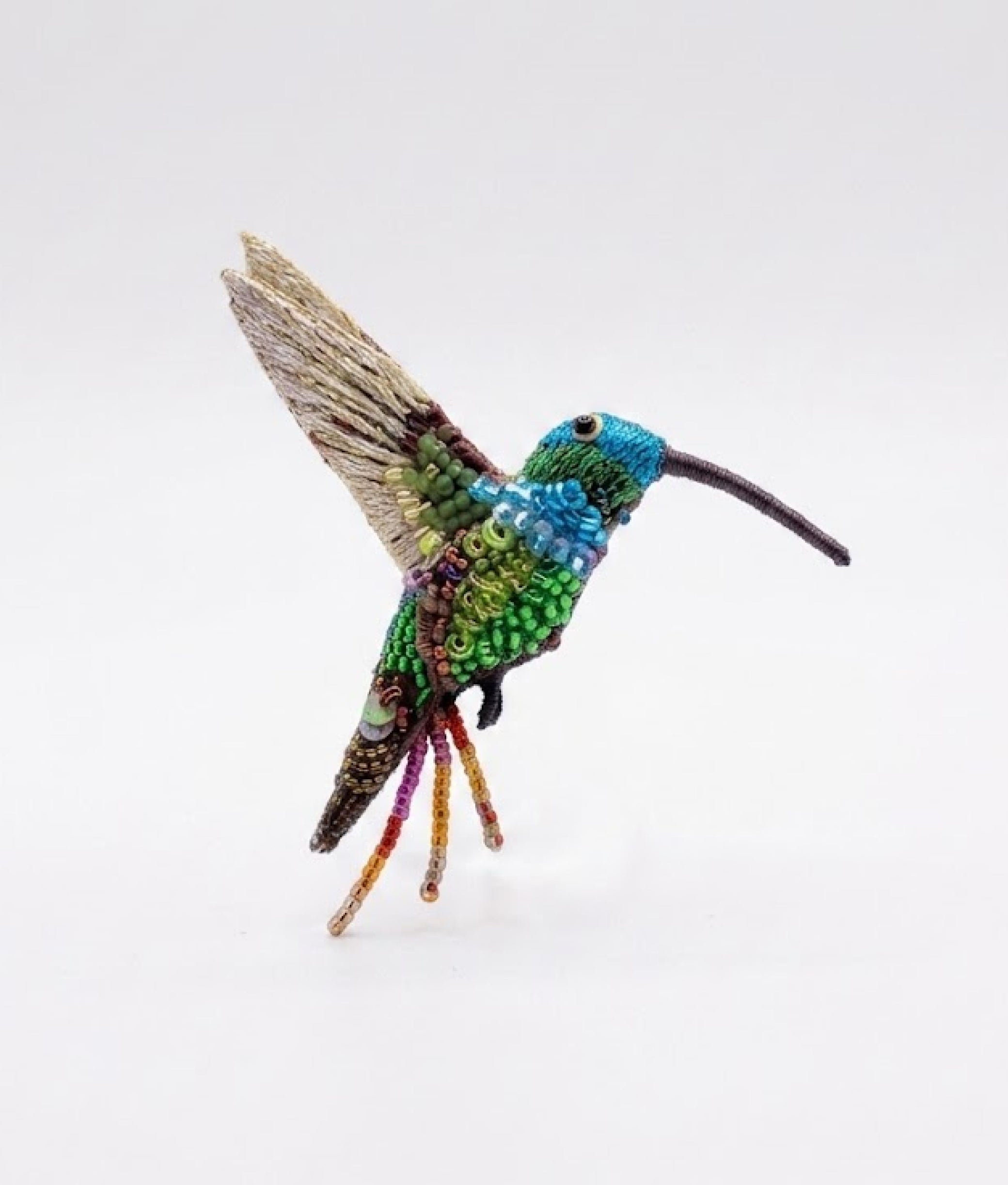 Emerald Chin Hummingbird Brooch