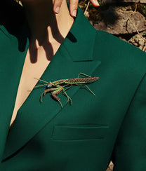 Green Mantis Trovelore Brooch