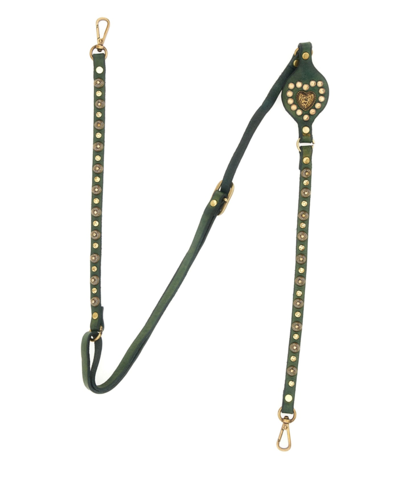 Mobile Shoulder Strap With Studs In Green Bottle