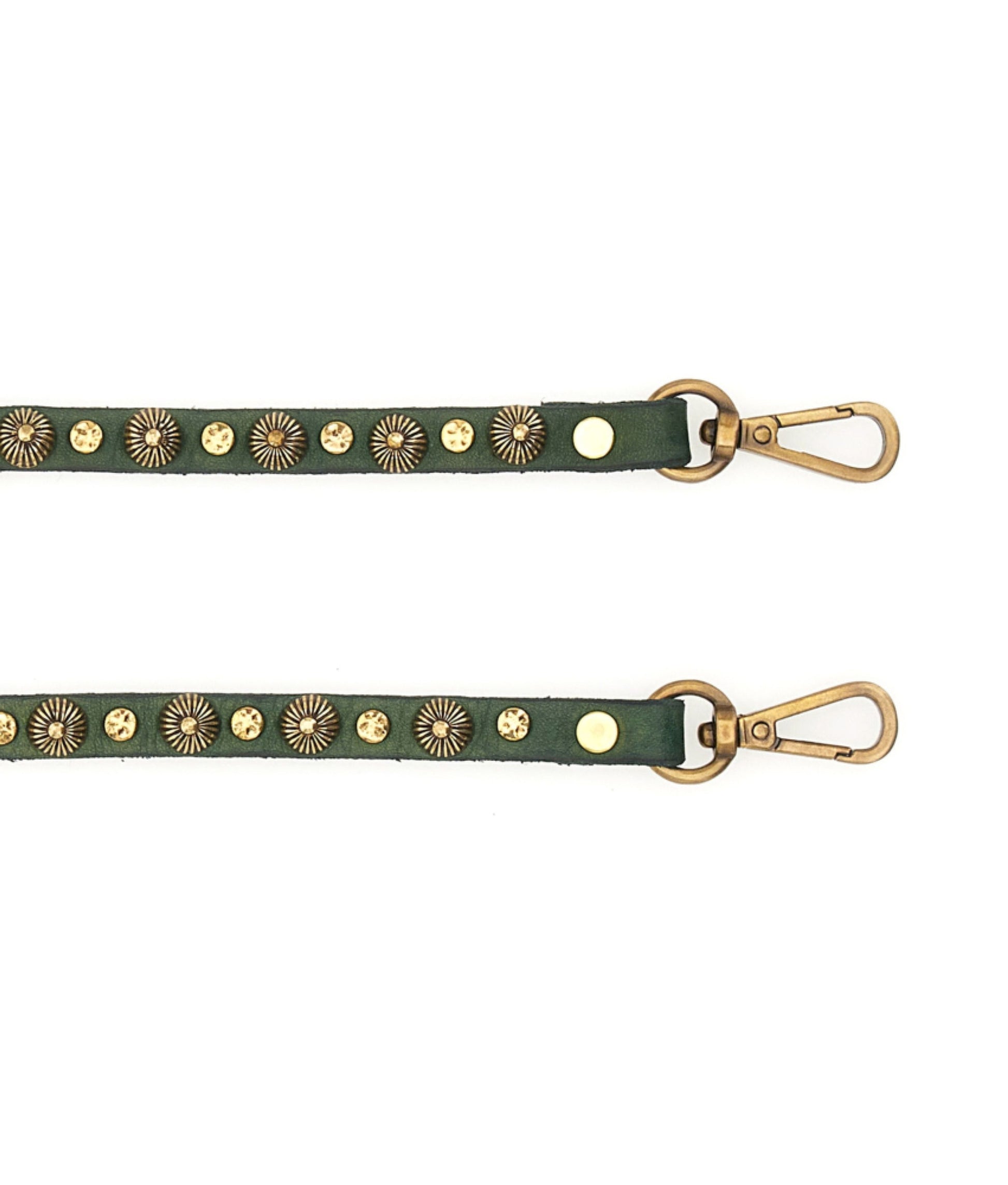 Mobile Shoulder Strap With Studs In Green Bottle