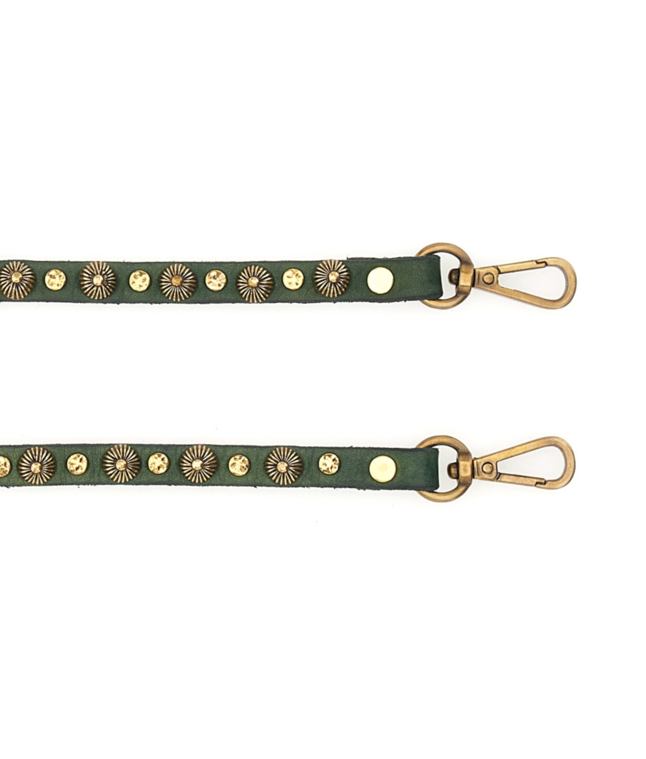 Mobile Shoulder Strap With Studs In Green Bottle