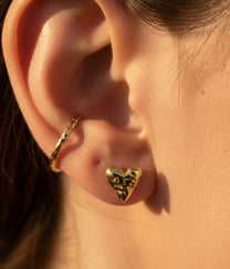 Hammered Heart Earring
