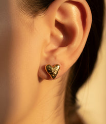 Hammered Heart Earring