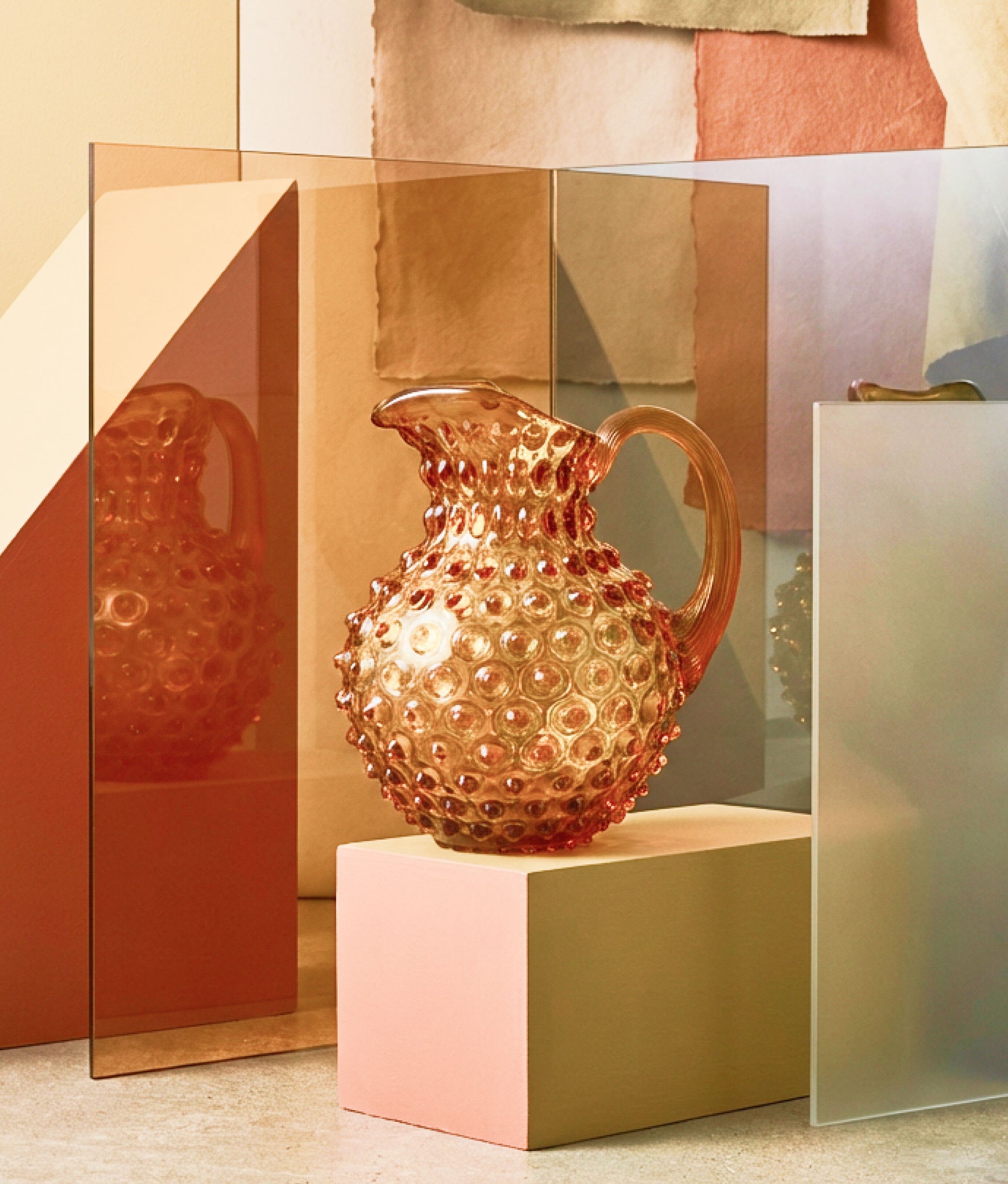 Amber Hobnail Jug