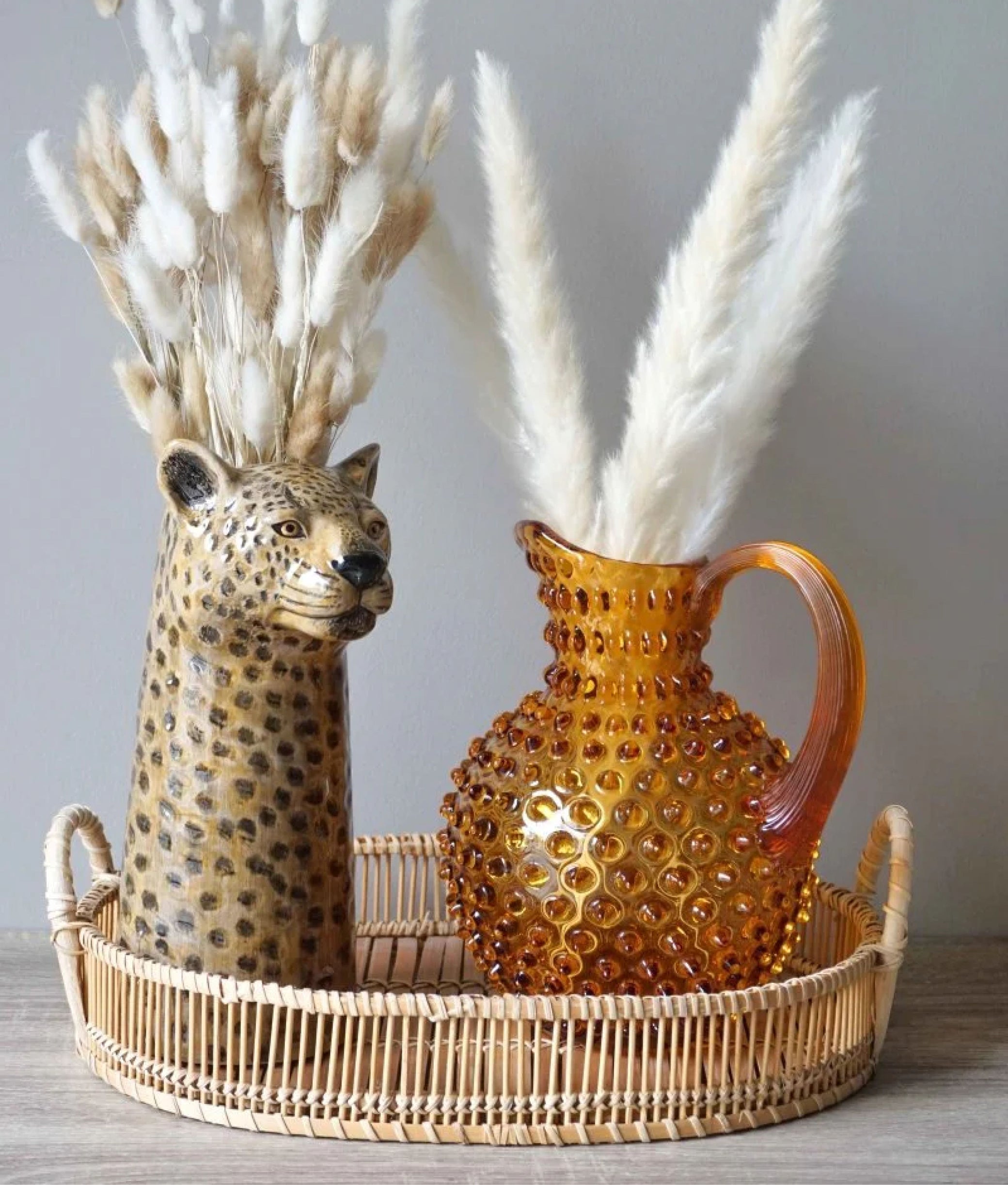 Hobnail Amber Jug Large