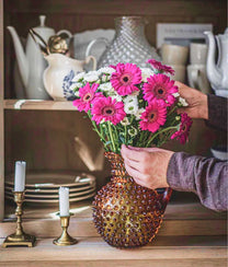 Hobnail Amber Jug Large
