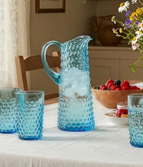 Aquamarine Hobnail Jug Tall
