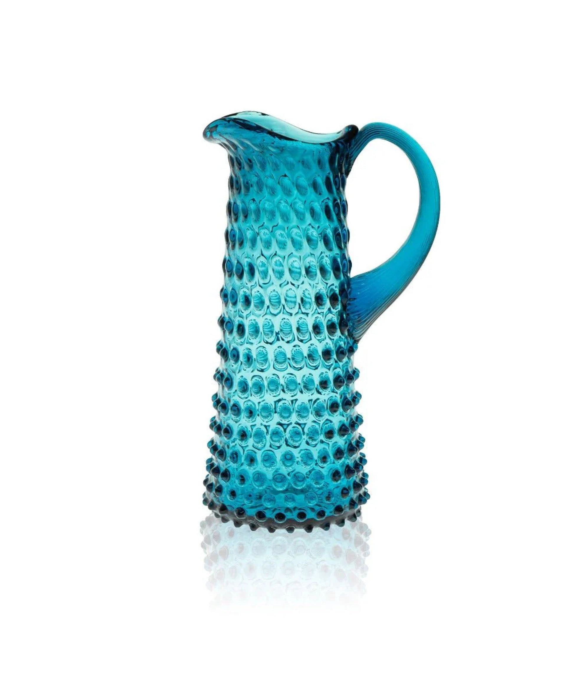 Aquamarine Hobnail Jug Tall
