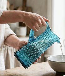 Aquamarine Hobnail Jug Tall