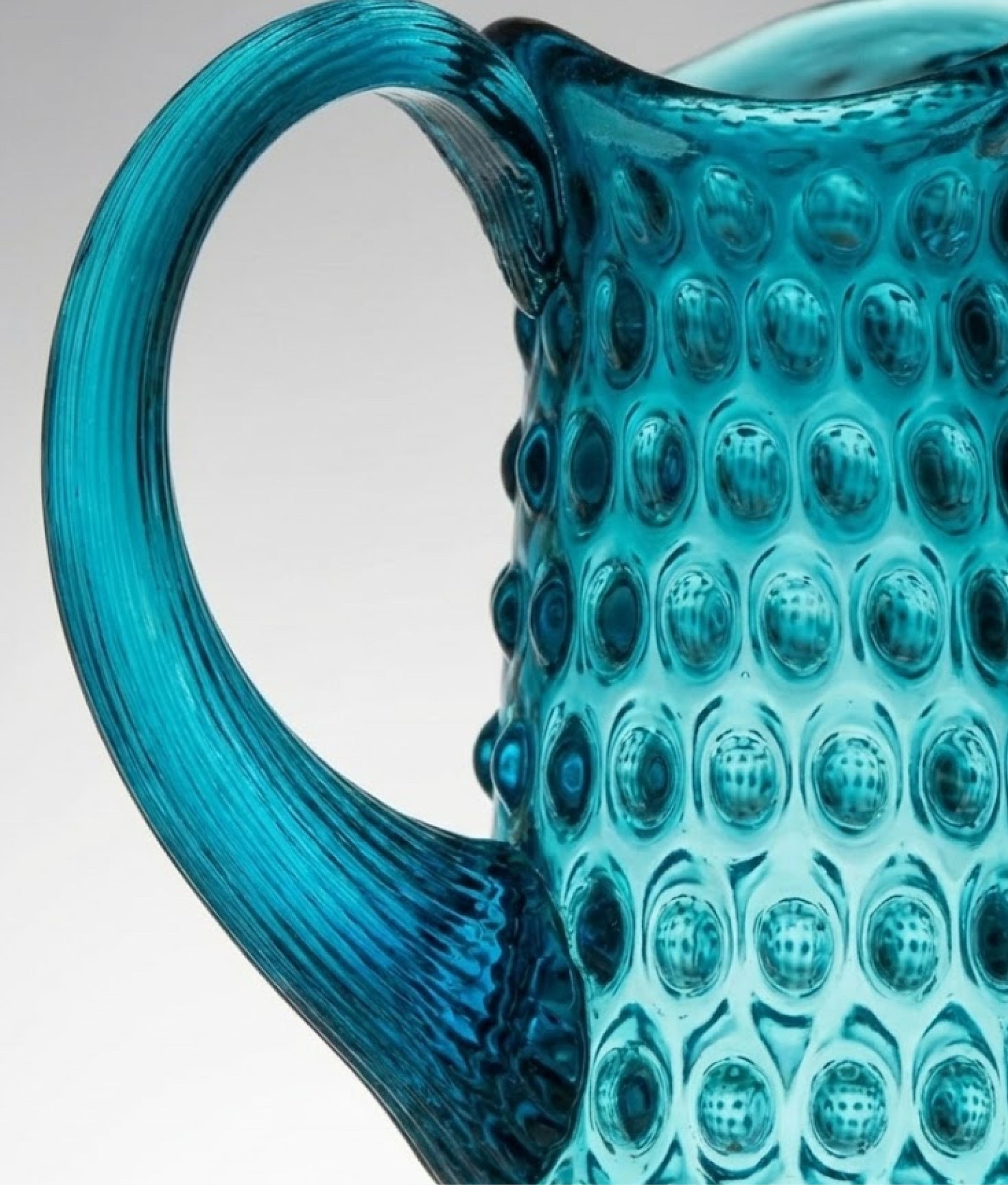Aquamarine Hobnail Jug Tall